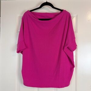 Boutique brand pink wide cowl neck dolman sleeve top size large